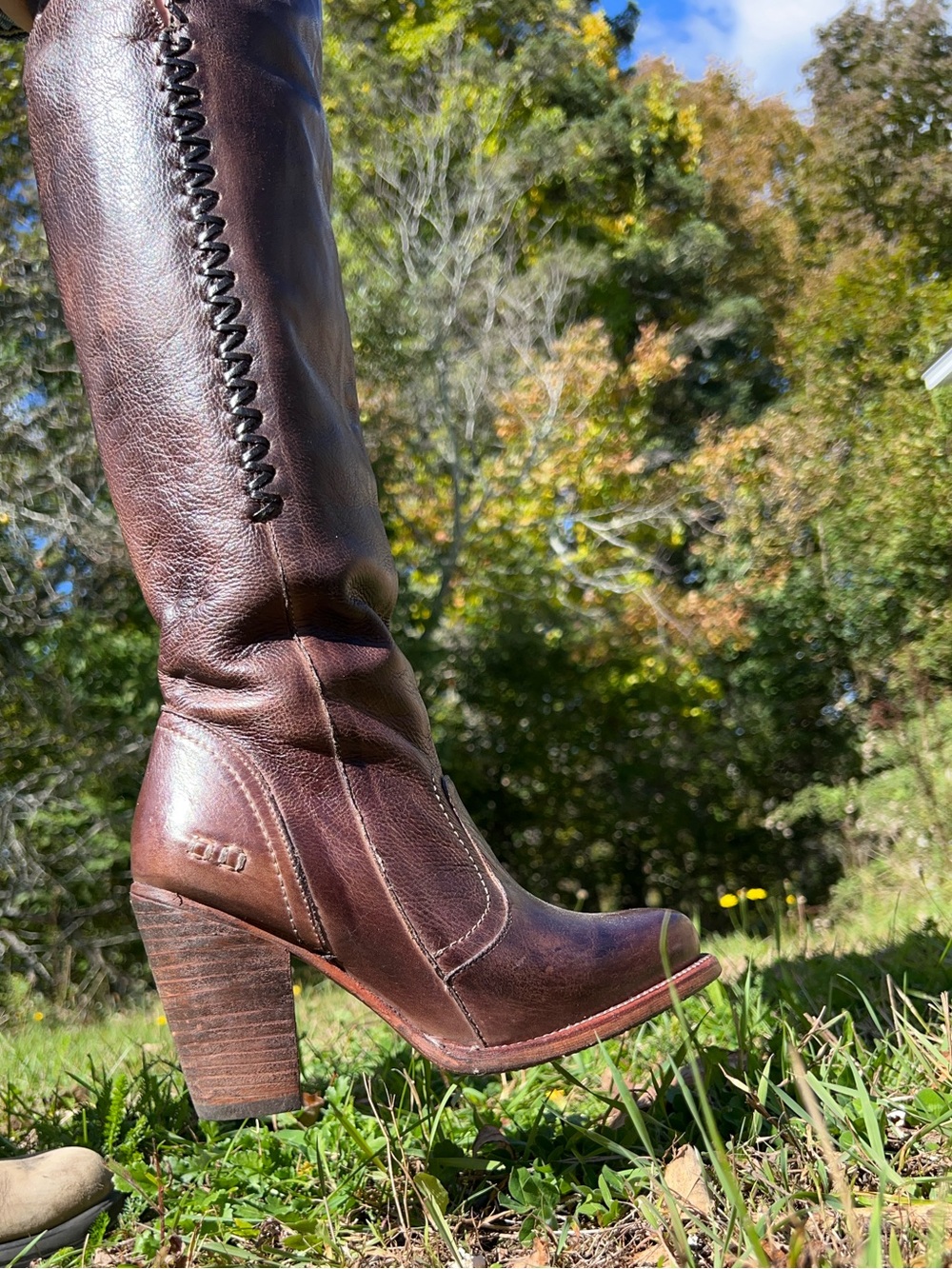 BED|STÜ Fortune Tall Boots - Brown Leather, Red Leather Interior